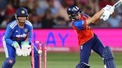 England beaten by 38 runs as India expose top-order frailties in Chelmsford T20